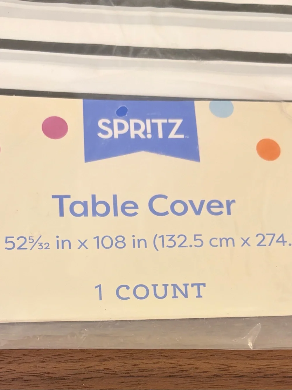 Spritz Black & White Striped Table Cover 52” x 108” Party Decor